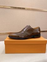 LV Brown calfskin Leather Shoes-LV Man Business Leather Shoes